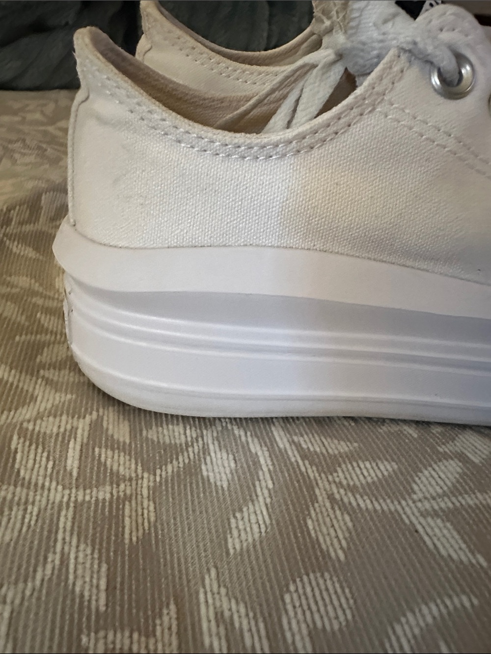 Converse White Canvas Platform Low Tops - Picture 3 of 8